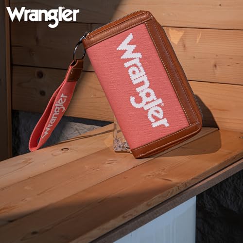 Image of Montana West X Wrangler Wristlet Wallets Purse for Women Vintage Boho Ladies Wallet Coin Purse Two-Tone Credit Card Holder