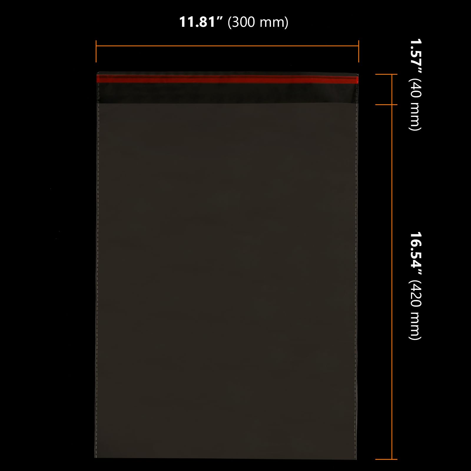 100 sztuk płaskich torebek opp (30 x 42 cm + 4 cm pokrywy), A3, przezroczyste tworzywo sztuczne, torebki celofanowe na ubrania, słodycze, wesela i prezenty