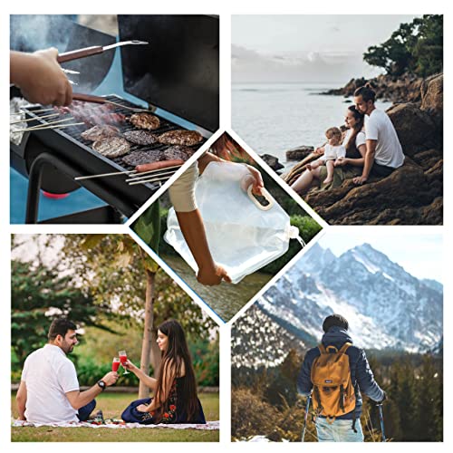 NIAVIS Faltbarer Wasserbehälter 2 Stück, Faltbares Tragbares Faltbares Trinkwasser, 5/10L Wasserbeutel Camping Wasserbehälter,Blau Plus Weiß,10LZahlung Für Wasserhahn – Bild 6