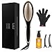 Anjou Hair Straightener Brush with Moroccan Oil Hair Treatment and Anion Hair Care (Adjustable Temperature Setting, Max 446℉ for All Hair Types, Auto Lock / Shutoff)