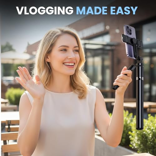 Image of Kratos K18V2 Long Selfie Stick Tripod Stand 67 inch /1.7 M, 360 Rotation Handle for Anti Shake Shooting Tripod, Multifunctional Bluetooth Tripod for Mobile Phone for Vlogging, Live Stream & Travel