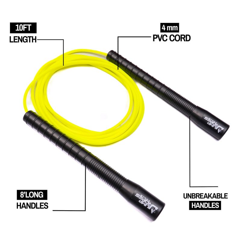 Image of World, Long Handle 4MM | Freestyle Adjustable PVC Skipping Rope for Men | Tangle-Free, Fast-Spinning Jump Rope for Beginners and Trick Training (Nion Green)
