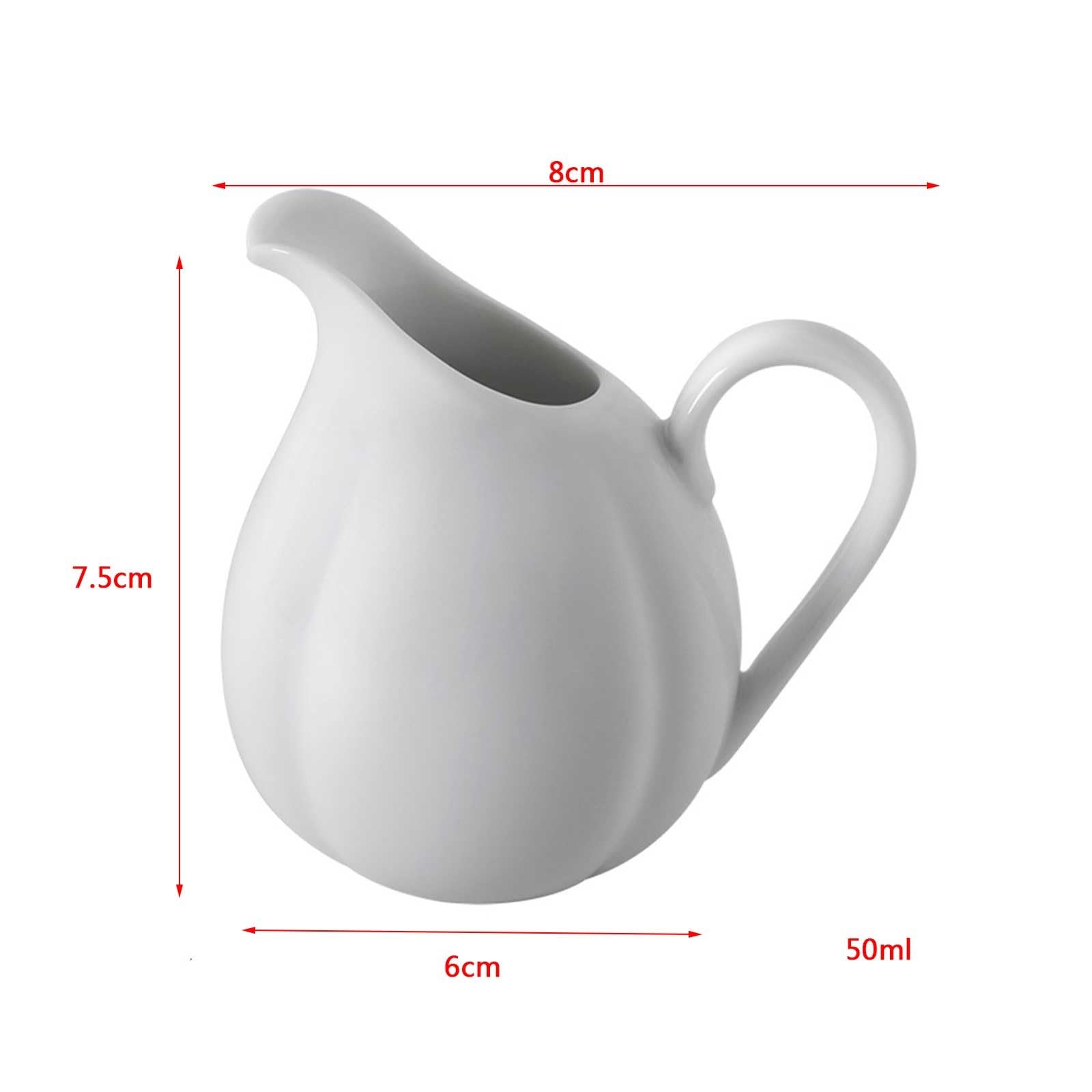 Salsiera in porcellana bianca per salsa per condimenti per insalata, brodo di latte e crema da 50 ml