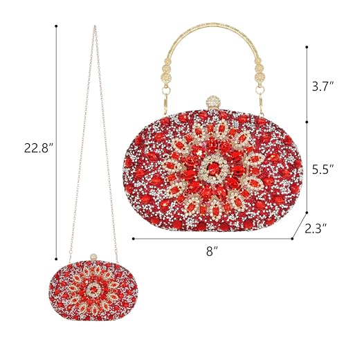 Image of MAIRLOM Rhinestone Clutch Purses for Women Evening Bag Sparkly Handbag | Diamond Clutches Purse Glitter Crystal Gemstone Shoulder Bags Luxury Handbags for Wedding Formal Party Prom