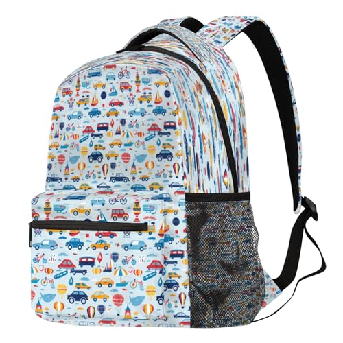 Sac à dos voiture de dessin animé pour la randonnée le voyage et l'école