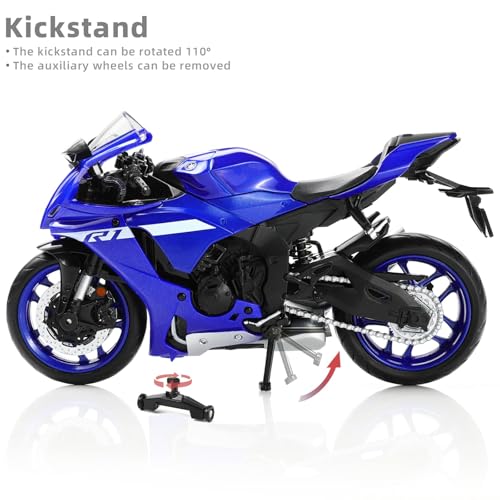 image for Risopen 1:12 Motorcycle Model Toy for Yamaha YZF-R1 1000R Metal Die-ca