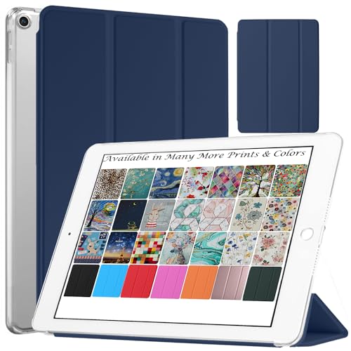 Image of DuraSafe Cases iPad Mini 5 7.9 Inch 2019 [ Mini 5th Gen ] A2133 A2124 A2126 A2125 MUQY2HN /A MUQW2HN /A MUQX2HN /A MUU62HN /A Trifold Hard Smart PC Translucent Back Cover - Navy Blue