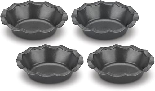 Cuisinart Juego de moldes para tartaletas estriadas de 4 piezas, mini-metal, aleación de acero disponible en Yaxa Mexico
