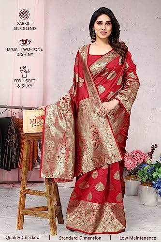 Image of MIRCHI FASHION Women Saree | Jacquard Banarasi Silk Woven Ethnic Motif Office Wear Sari