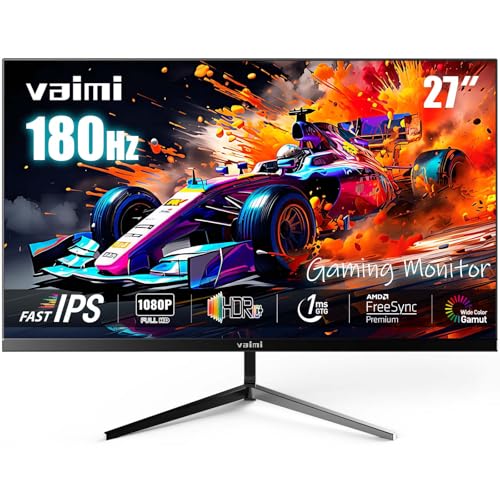 Image of Gaming Monitor, 27 Inch 180Hz 1ms, FHD 1080P, IPS Computer Gaming Monitor, 1000:1, 99% sRGB, FPS /RTS, MPRT 1Ms|FreeSync|HDR|Low Blue Light|HDMI DP| VESA Support, HDMI Cable Included