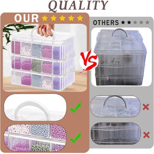 Image of 160pcs Bead Storagebead organizer boxes,4-Tier bead organizer boxes and craft storage boxes,Bead storage Stackable portable box,DIY Jewelry Craft Nails, Bracelets, Jewelry, (160pcs(2.09x1.57x0.8Inch)