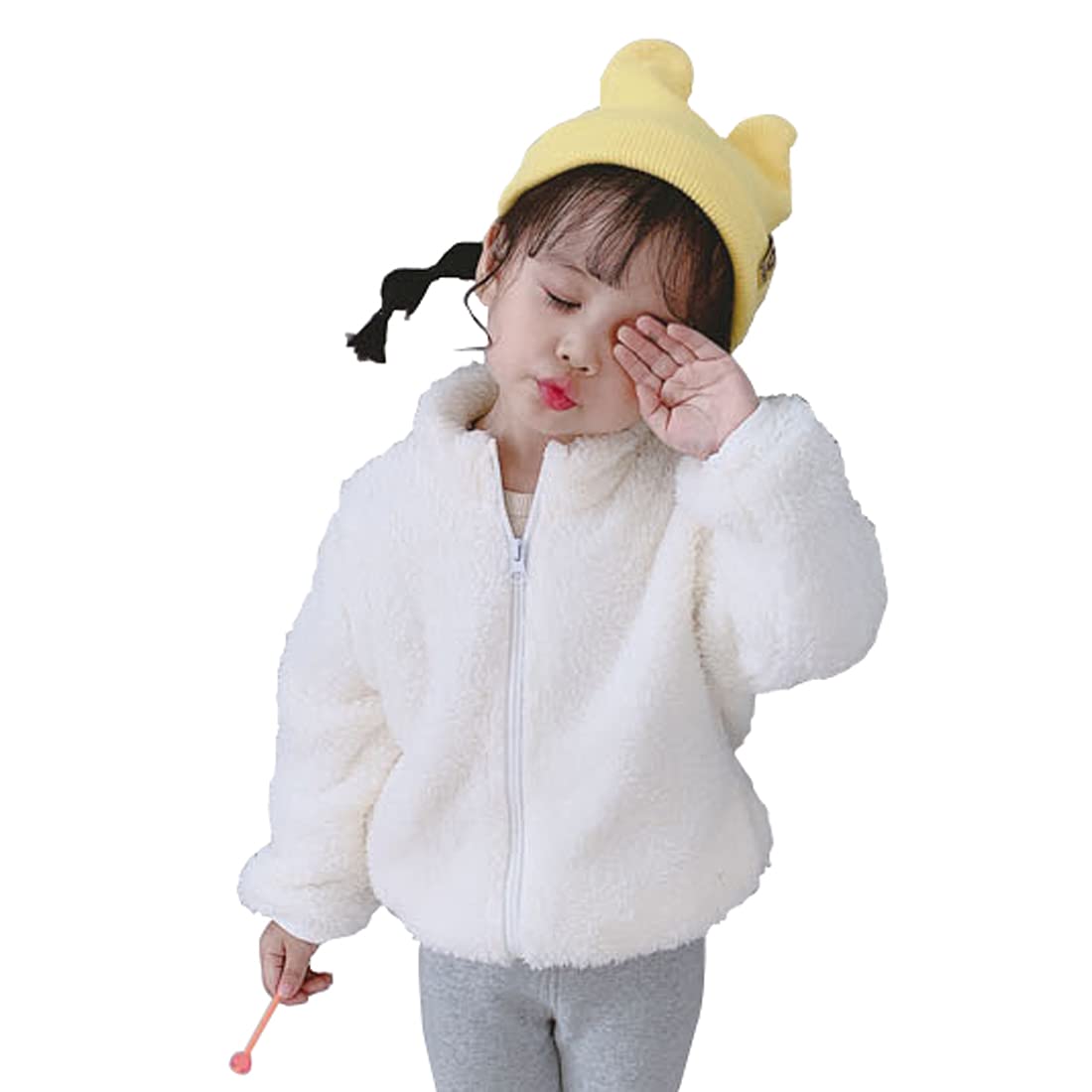 DINGDONG'S CLOSET Baby Toddler Kids Boys Girls Fleece Zip-up Long Sleeve Jacket Outerwear(Green,3T)