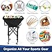 Volleyball Cart, Portable Volleyball Cart with Wheels, Collapsible Large Capacity, Garage Sports Equipment Organiser for EAS, for Coaches Schools Clubs(Black 37.40in*27.56in*13.78in)
