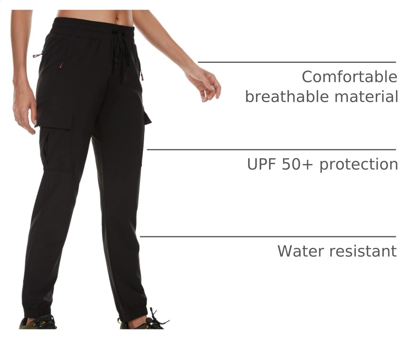 Arunlluta Hiking Pants Women Lightweight Cargo Pants Quick Dry Joggers for Women with Pockets Water-Resistant Travel Pants image 4