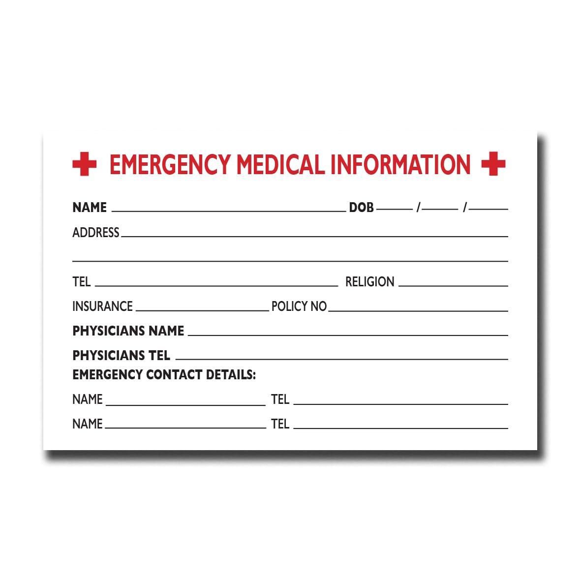 Cherry Emergency Medical Information Cards, white, 8.5 cm x 5.5 cm - Image 3