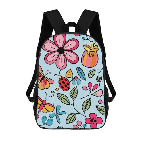 Red Beautiful Flower Bookbag - Ultra Lightweight Portable Backpack Work Travel Backpack for Men Women Fits 16 Inch Notebook