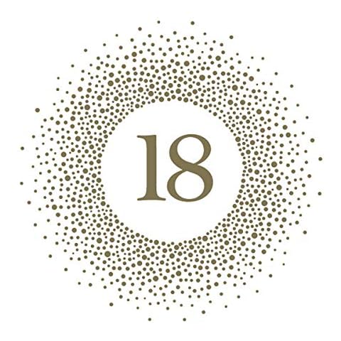 20 napkins 18 in golden circle | birthday | anniversary | table decoration 33 x 33 cm Cover