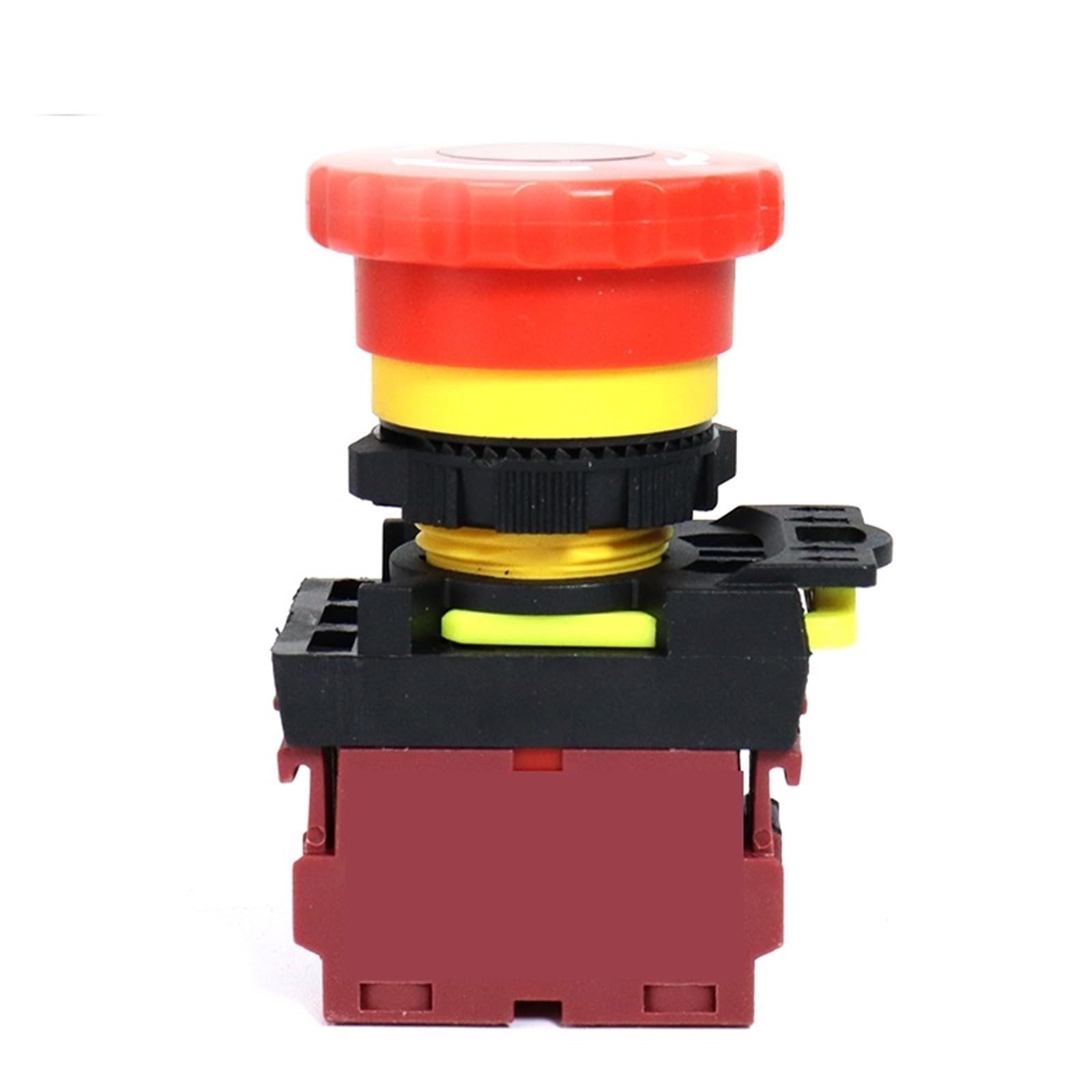 1 interruptor de parada de emergencia LA36M de 22 mm, con bloqueo, 12 V, 24 V, 220 V, 10 A, 1NC 2NC, interruptores E-Stop de cabeza de hongo rojo (con luz roja, 2NC, ACDC110-220v)
