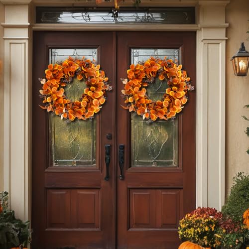 Qingbei Rina WREATH S For Front Door Outside 22 Inch, Fall Outdoor Wreath thumb #6