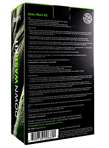 Grangers Down Wash Kit/Thoroughly Cleans All Down Items/Made in England