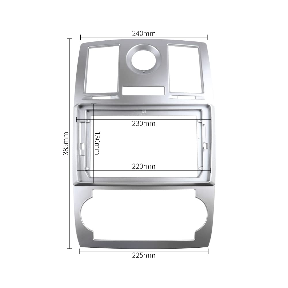 Radio-Stereo-Einfassung für Chrysler 300C 2005–2007 Armaturenbrett-Installations-Verkleidungsset passend für 22,9 cm und Doppel-DIN