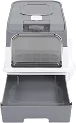 Pssopp Caixa de Areia para Gatos Inteligente, Caixas de Areia Com Autolimpeza, Banheiro Fechado para Gatos Com Função de Controle de Odor para Internos de para Inteligente, Espaço Extra Grande, Maca