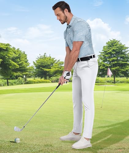 Image of ZITY Men's Golf Shirts Short Sleeve Print Patterns Casual Collared Polo