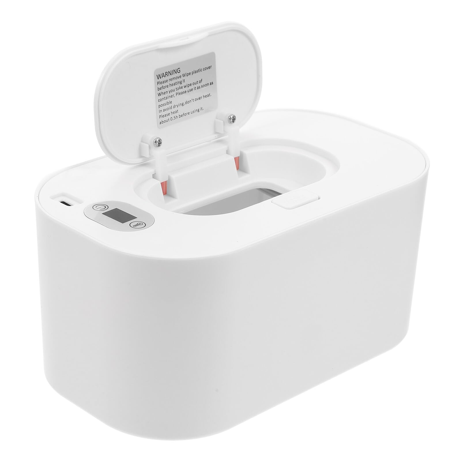 Calentador de Toallitas para Bebés Pantalla LED y Control de Temperatura, Caja de Almacenamiento Portátil de Pp para Cambio de Pañales y Uso al Aire Libre
