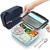 Juego de caja de comida: El juego de fiambrera termica incluye un tazón de sopa, cuchara y tenedor, y una Bolsa Térmica de conservación del calor para llevar la caja de almuerzo. Toda la familia podrá disfrutar de una deliciosa comida con esta lunch box, bien sea en el colegio, oficina, de excursión o de viaje.