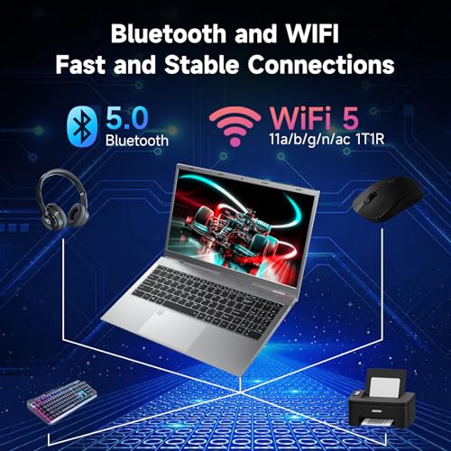 Image of 15.6-inch Student Laptop Computer, 12GB RAM 1TB SSD, N100 (Beat i5-7200U, Up to 3.4GHz), with FHD IPS Display, WiFi 5, BT5.0, Type-C, USB 3.2