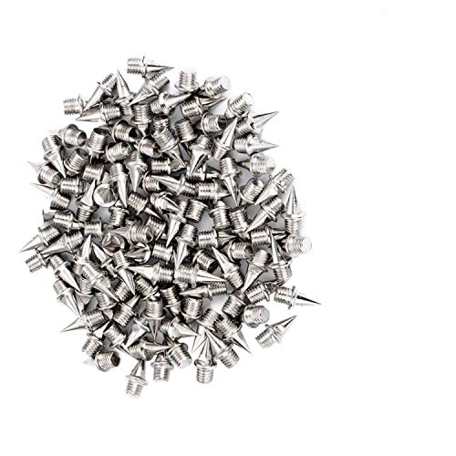 WEE Track Spikes, Steel Spikes 1/4''Track Spikes Pyramid Shoes Spikes Replacement Cross Country Spikes with Wrench for Men and Women-110 Pieces