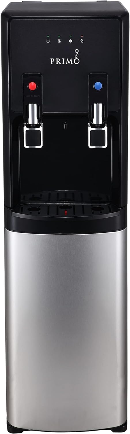 Prim-o-Plus Bottom-Load Hot and Cold Water Dispenser, Black, Stainless Steel/Black