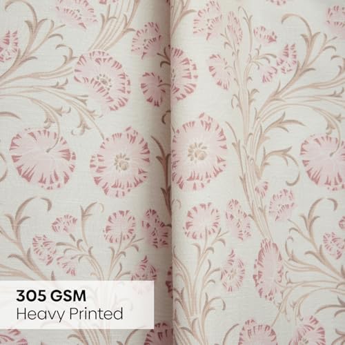 Image of haus & kinder Digital Printed Cotton Window Curtain 5 Feet Long Pack of 1 Window Curtain, 5 Feet Curtain for Window (Blush Garden, Light Pink 130x152 CM)