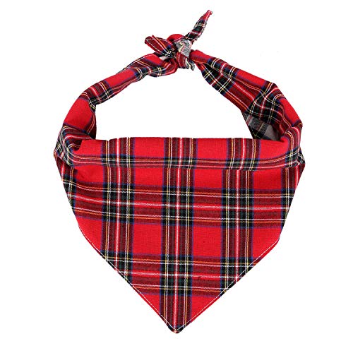 Eechic Plaid Dog Bandana Scarf Durable Fabric for Small Medium Sized Pet