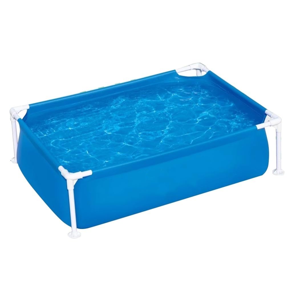 Steel Pro - Piscina fuori terra rettangolare per esterni, misura famiglia