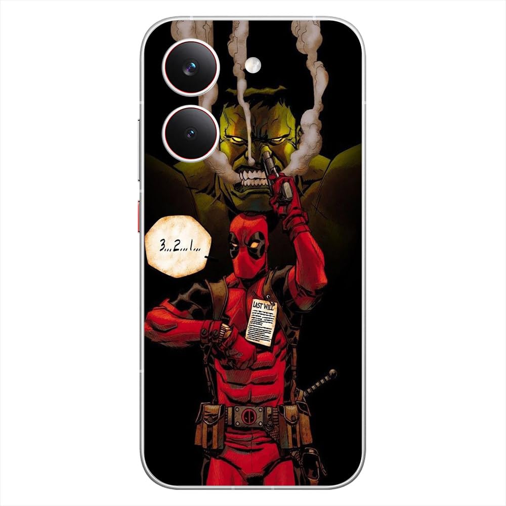 gadgets wrap poco x8 pro skin sticker | printed vinyl mobile skin | scratch resistant | easy apply | deadpool fire multicolor