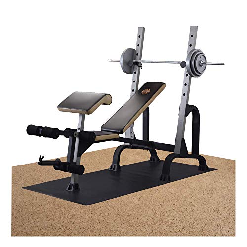 Resilia Heavy-Duty Carpet Protection Mat with Grippers-for Exercise Equipment, Black, Ribbed