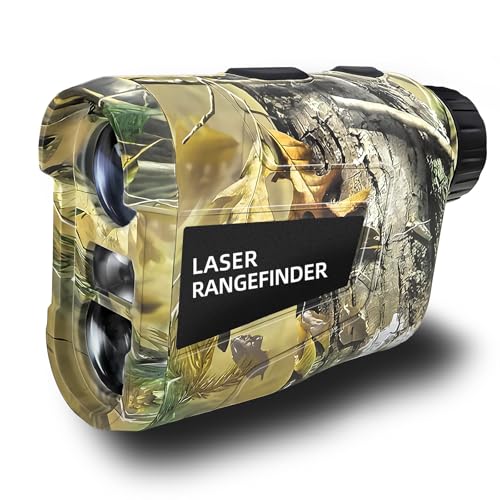 Vertixa Hunting Laser Rangefinder 1000 Yards, Rechargeable Range Finder with Slope/Angle/Speed/Scan, 6X Magnification Camo Waterproof Rangefinder for Hunting, Golf & Archery by Vertixa - Used condition - US$37.99