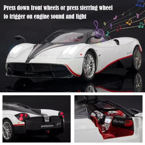 Image of Alokik Enterprise 1:18 Big Size Pagani Huayra Dinastia Diecast Metal Pull Back Car with 6 Openable Doors with Sound and Light Toy Decoration car Best Gift Toys for Kids 【Color As Per Stock】