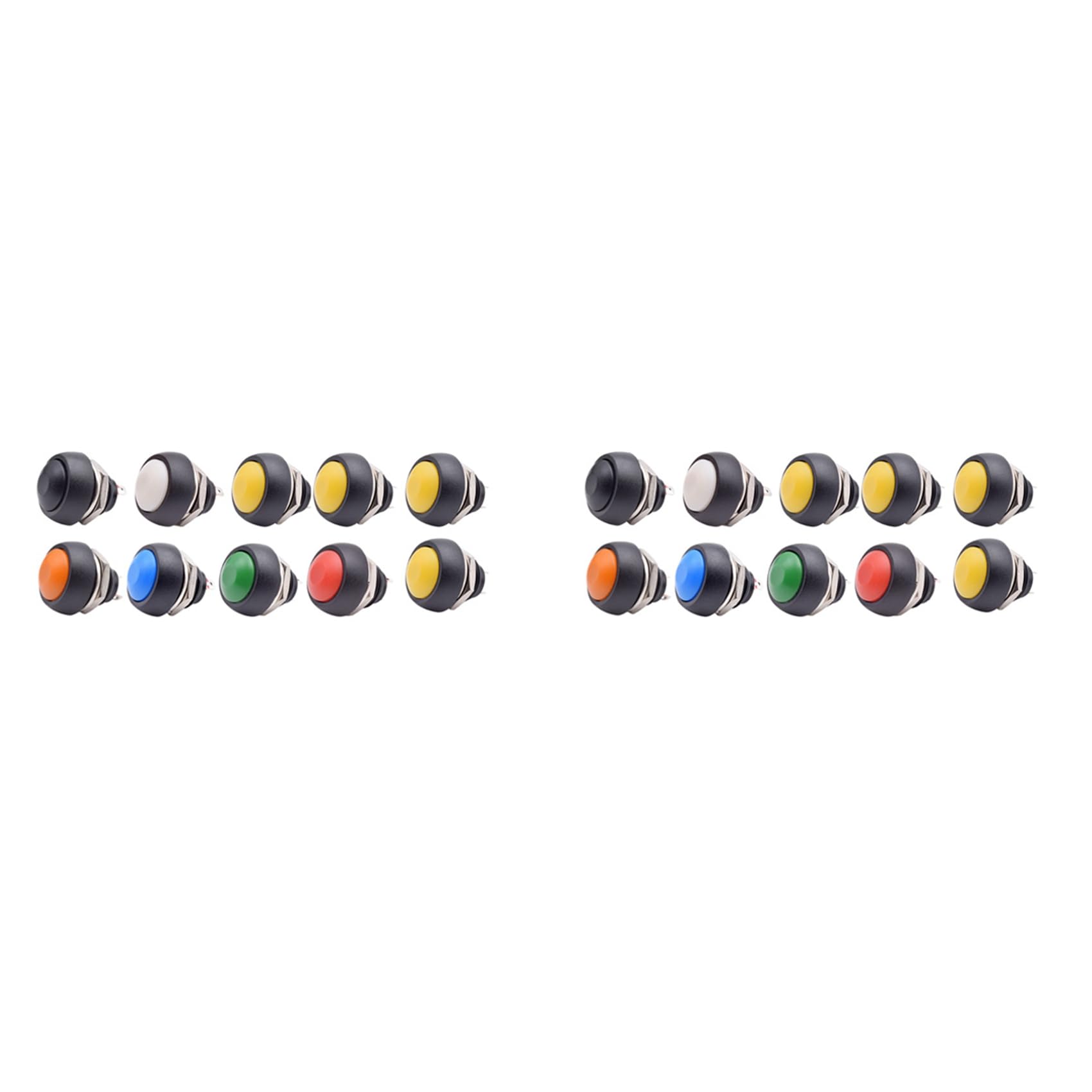 Jnchdghwa Random Color 20Pcs 2Pin Mini Switch 12Mm 1A Waterproof Switch Pbs-33B 12V Momentary Push Button Switch Reset Non-Locking Pbs-33B