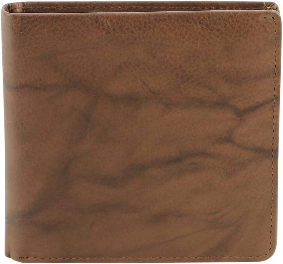 American Bison Slim Genuine Leather Bifold Wallet for Men – Secure RFID Blocking Men's Wallet – Durable & Classic Style (Black) (Tan)