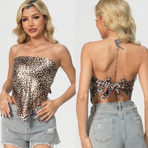 Leopard Print Head Scarf for Women Like Silk Satin Scarf for Hair Wrapping at Night Bandana Square Scarf 35 Inches4