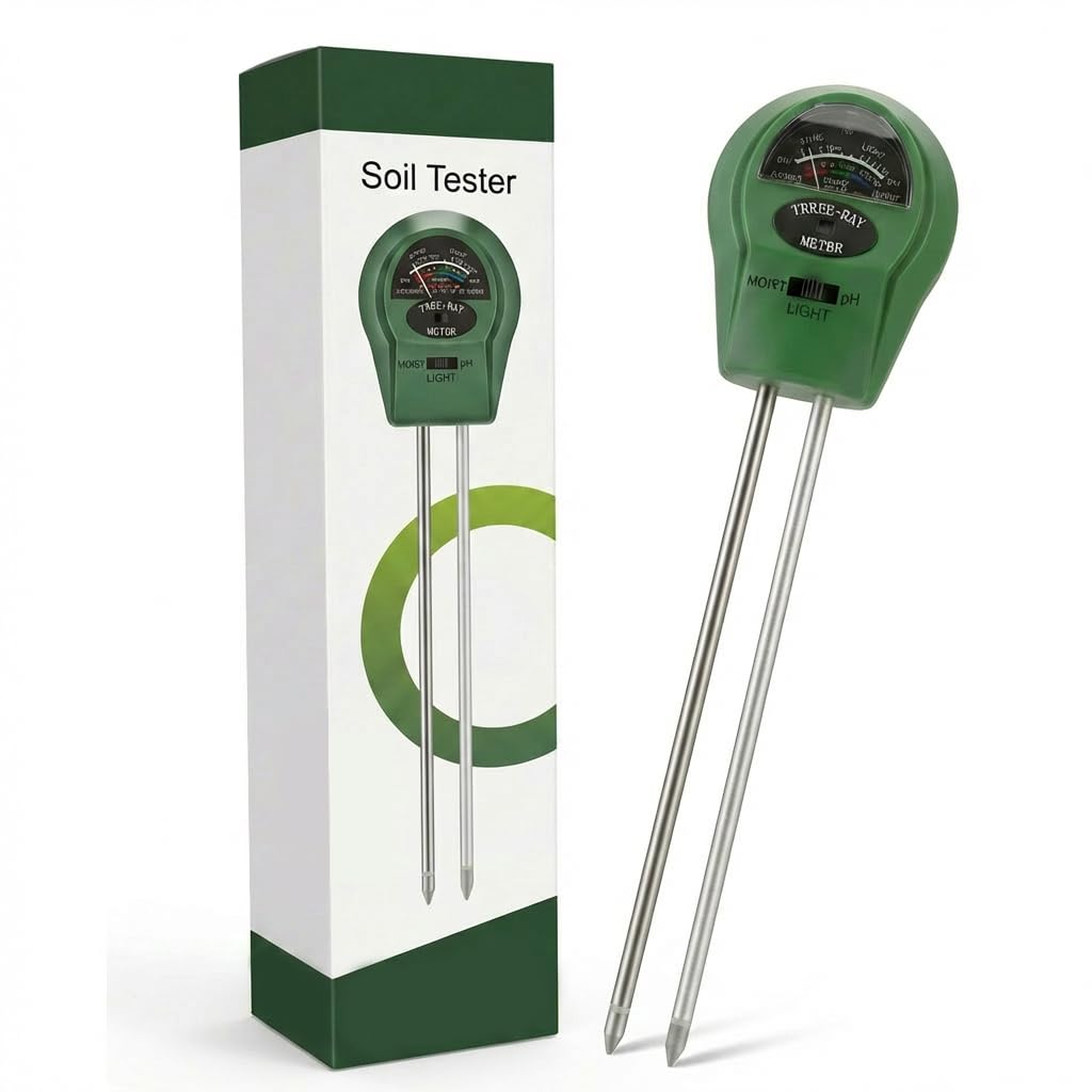 Medidor de pH del Suelo 3 en 1, Higrómetro de Suelo Medidor de Humedad del Suelo con pH Tester de Tierra sin Batería para Plantas Grandes de Interior y Exterior Flores Césped Jardinería