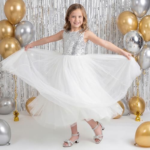 Image of Walofou Girls Dress Shoes Girls Heels Flower Girl Shoes Toddler Little Kid | 1.26 in Low Heels,Adjustable Buckle,Sparkly Bowknot,Glitter,Wedding,Party,Birthday,Holiday,Performance,Girls Dress Sandals