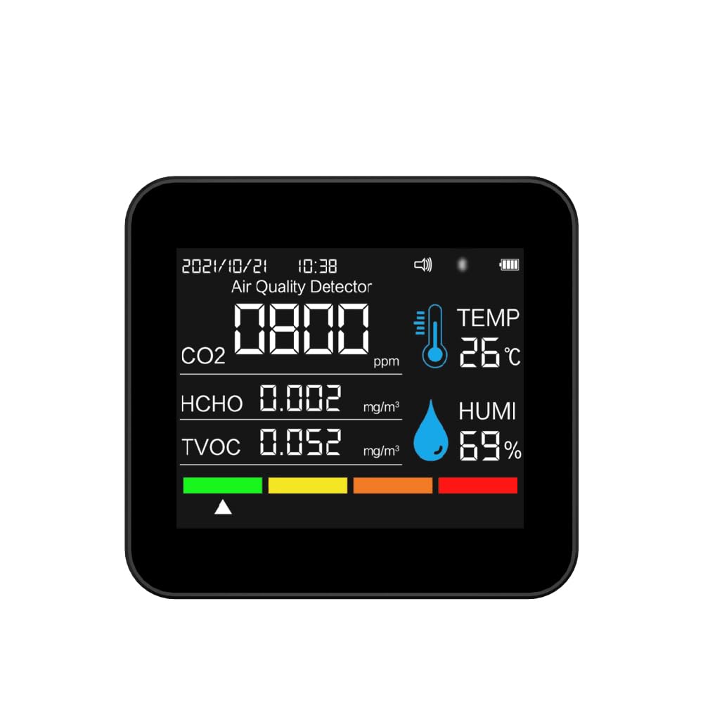 Moniteur de qualité de l'air pour stopper la fatigue et analyser le TVOC et l'humidité BT