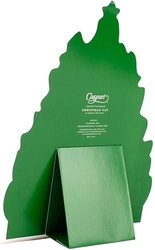 Miniatura 3 de Caspari Calendario de Adviento de gato de Navidad  Cuenta regresiva de vacaciones troquelada 3D con 24 ventanas, arte festivo de gato, 12.25 x 17