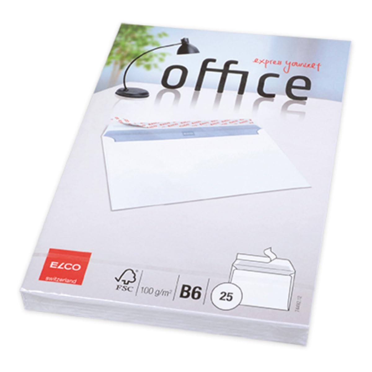ELCO Office B6 Envelopes Without Window — 100 g/m² FSC-Certified Self-Adhesive Envelopes for Cards and Correspondence, 125 x 176 mm, White, Pack of 25