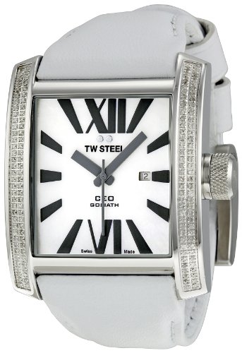 Montre Cuir Blanc TW Steel CE3015W Quartz Analogique Mixte