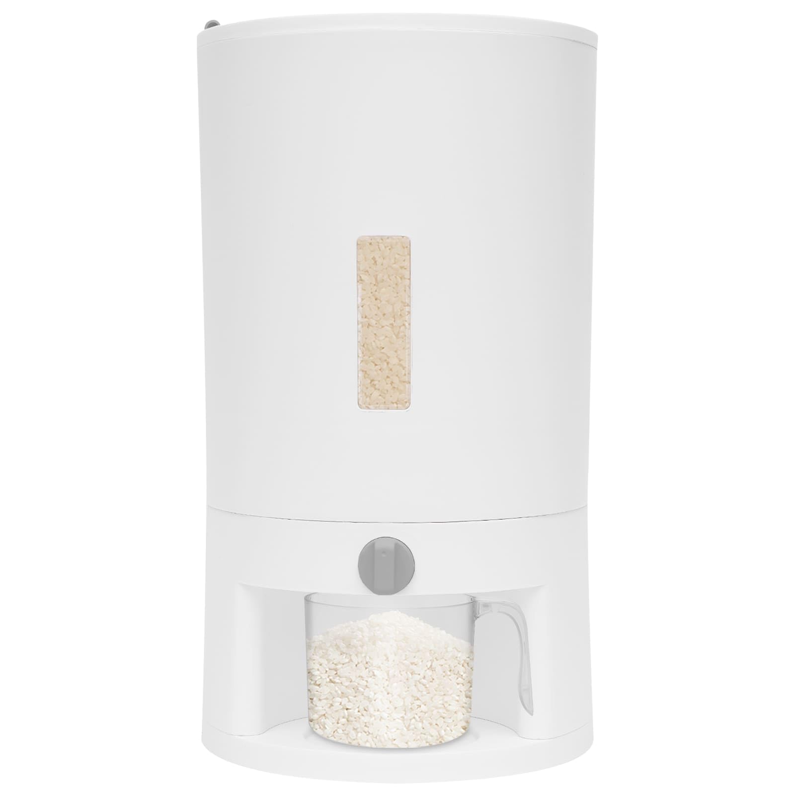 Distributeur de Riz Hermétique 20L, Récipient de Stockage Alimentaire, avec Tasse à Mesurer 500g, Poignée Silicone et Fenêtre de Niveau, Idéal pour Cuisine, Garde-manger et Maison