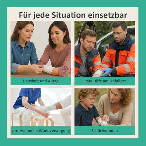 Verbandsmaterial Mullbinden 8cm x 4m – 20 Stück elastische Fixierbinde Bandage – latexfreie Binden Verband dehnbar